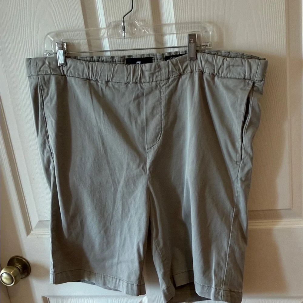7 For All Mankind Men's Light Green Flat-Front Shorts Sz L. NWOT. Box20